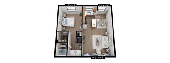The Cypress Floorplan at Bull Run Apartments.