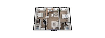 The Sabal floorplan at Crescent House Apartments.