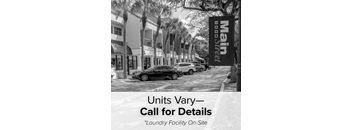 a sign that reads units vary call for details laundry facility on site