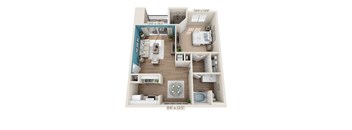 a 3d floor plan of a home with a bedroom and a bathroom