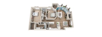a 2100 sq ft floor plan with 2 bedrooms and 2 baths