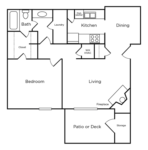 a floor plan of a house with a bedroom and a living room