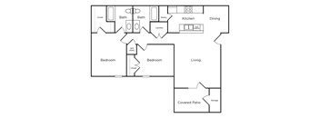 a floor plan of a house with a bedroom and a living room