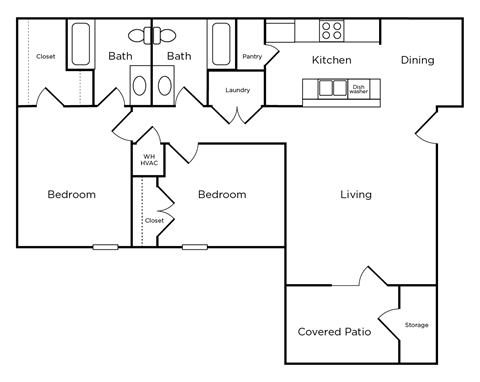 a floor plan of a house with a bedroom and a living room
