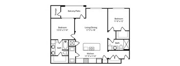 a floor plan of a house with a bedroom and a living room