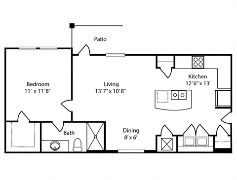 a floor plan of a house with a bedroom and a living room