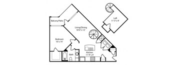 a floor plan of a house with two bedrooms and a living room