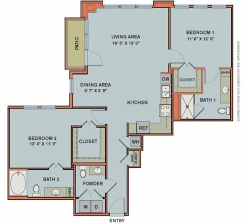 3-B2 Floorplan at The Can Plant Residences at Pearl