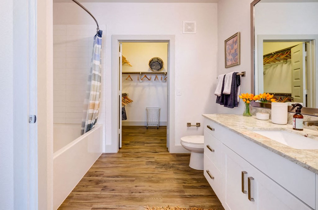 bathroom of an apartment at soneto on western