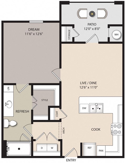 a2 floor plan layout at mela's luxury apartments
