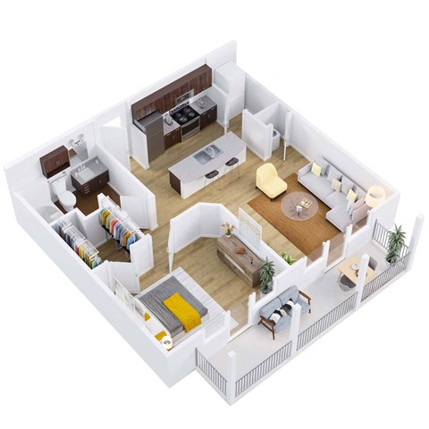 a floor plan of a house with a bedroom and living room
