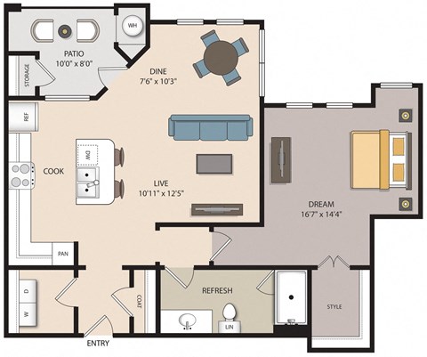a3e2 floor plan layout at mela's luxury apartments
