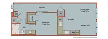 A6 Floorplan at The Can Plant Residences at Pearl