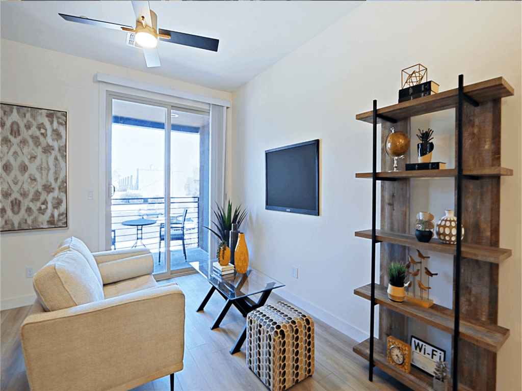 Living Room With Balcony View at Scottsdale Hayden Townhomes, Arizona, 85257