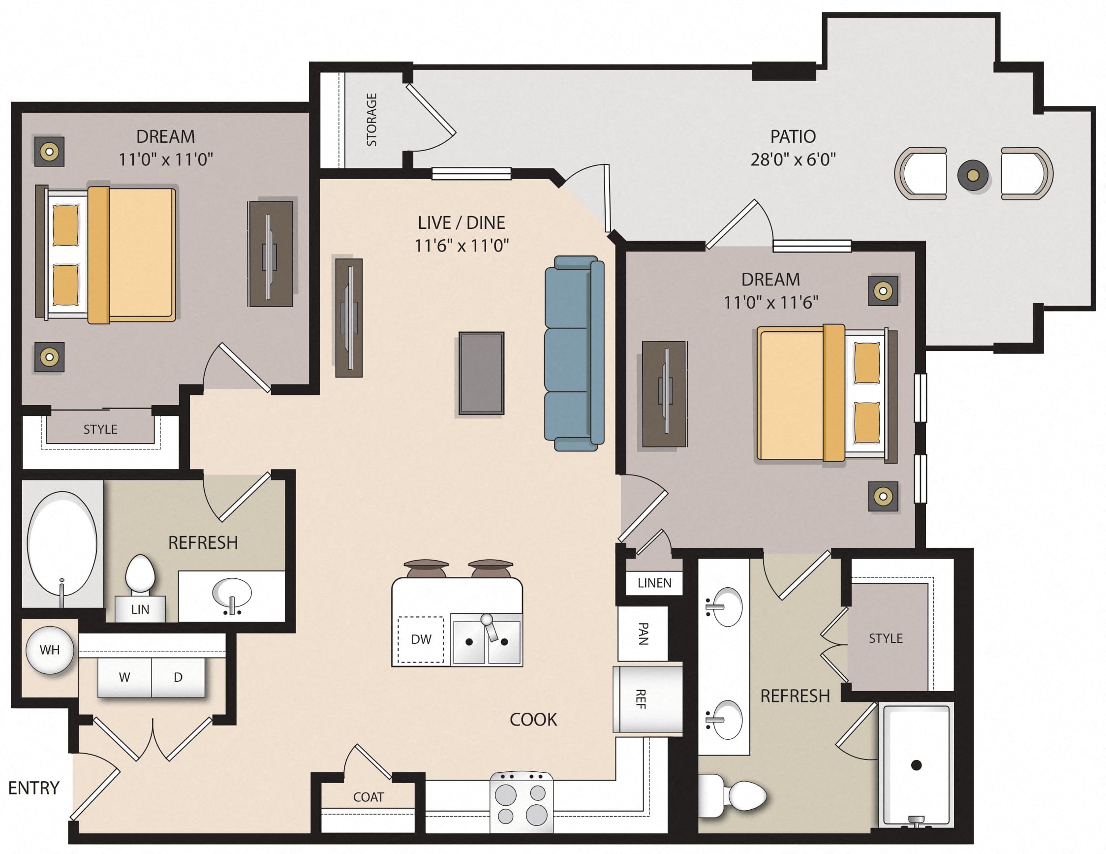 b1 floor plan layout at mela's luxury apartments