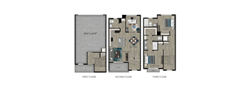B1 Floor Plan at Scottsdale Hayden Townhomes, Scottsdale, Arizona