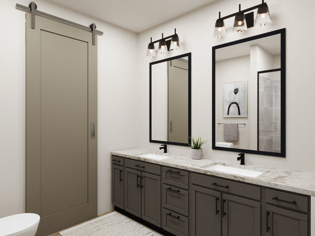 Residences at Grayson Heights Apartments Two Bedroom Model Bathroom in San Antonio, Texas