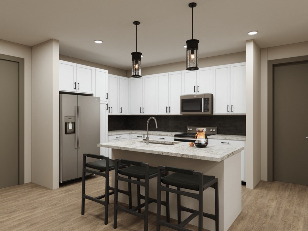 Residences at Grayson Heights Apartments 2 Bedroom Model Kitchen in San Antonio, Texas