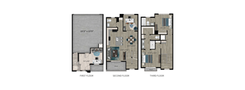 B2 Floor Plan at Scottsdale Hayden Townhomes, Scottsdale