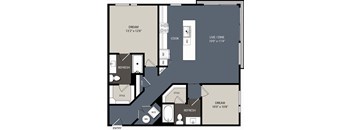 B2 Floor Plan  at Encore at Boulevard One, Denver, CO, 80230