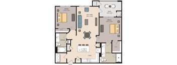 b3 floor plan layout at mela's luxury apartments