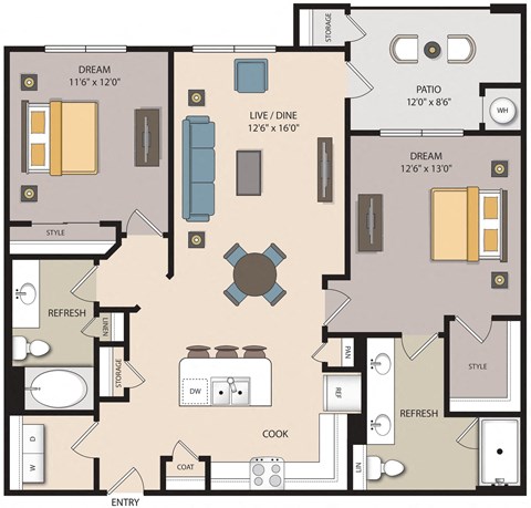 b3 floor plan layout at mela's luxury apartments