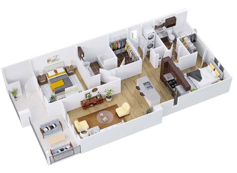 bedroom floor plan of a 2100 sq ft house