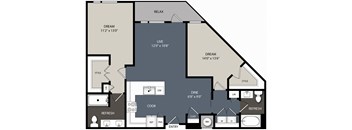 B3 Floor Plan at Encore at Boulevard One, Denver, 80230