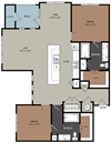 B3 Floor Plan Layout at Ironridge's Apartments in San Antonio, TX B3 Floor Plan Layout at Ironridge's Apartments in San Antonio, TX