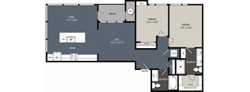 B4 Floor Plan at Encore at Boulevard One, Denver, Colorado
