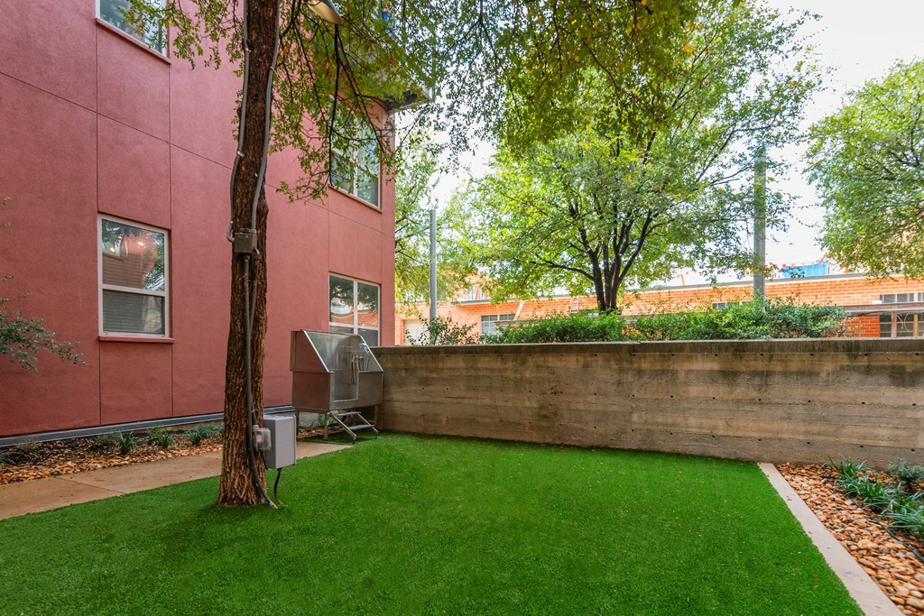 Our yard is clean and ready for you to enjoy  at  The Can Plant Residences at Pearl, San Antonio, TX 78215