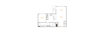 a floor plan of a small apartment with a green background