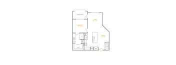 a plan of the floor plan of a green apartment