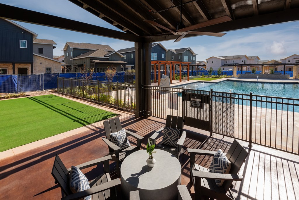take a look at our patio and pool area at our apartments