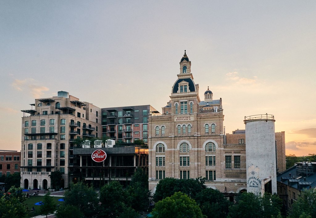 a view of the city from the roof of a building