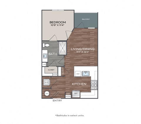 a floor plan of a 1 bedroom