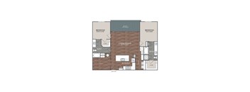 a floor plan of a 2100 sq ft roommates