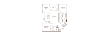 a floor plan of a bedroom apartment