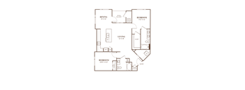 a floor plan of a bedroom apartment