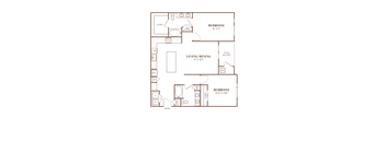 a floor plan of a bedroom apartment