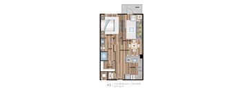 a floor plan of a home with a bedroom and a living room