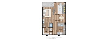 a floor plan of a room with a bedroom and a living room