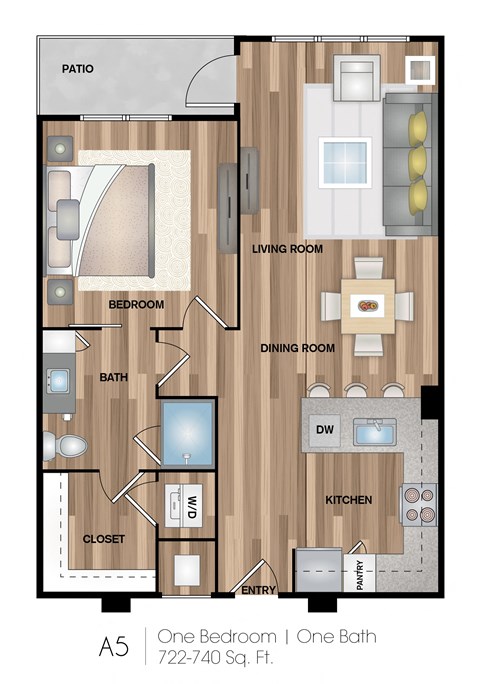 a floor plan of a room with a bedroom and a living room