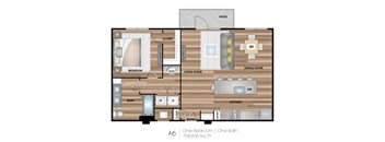 a floor plan of a small house with a bedroom and a living room