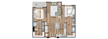 a floor plan of a home with a bedroom and a living room