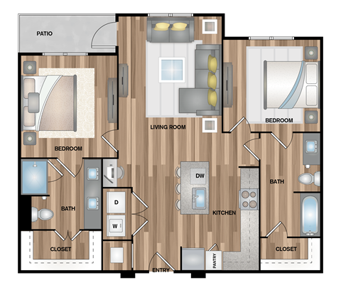 a floor plan of a home with a bedroom and a living room