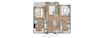 a floor plan of a two bedroom 2100 sq ft