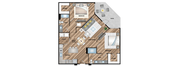 a 3d rendering of a floor plan of a house