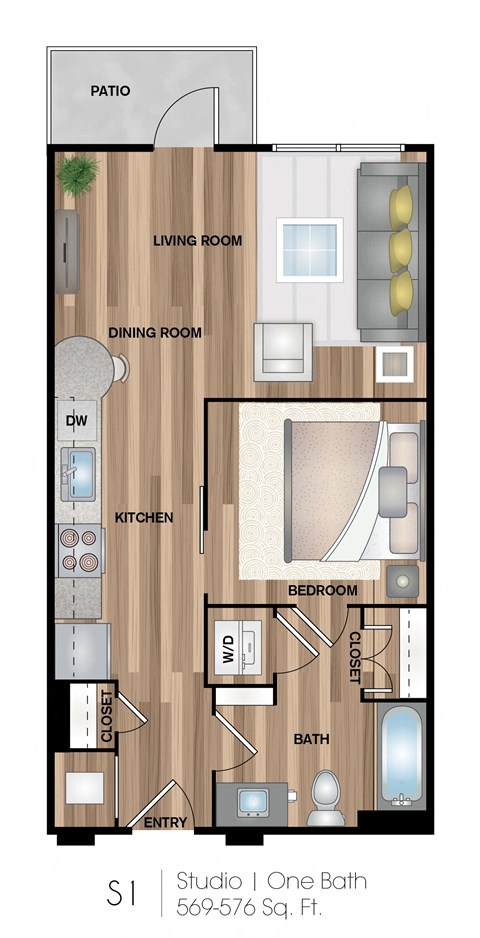 a floor plan of a room with a bedroom and a living room
