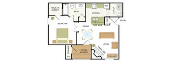 A1 Floor Plan at Hayden on West Ave, San Antonio, TX, 78216